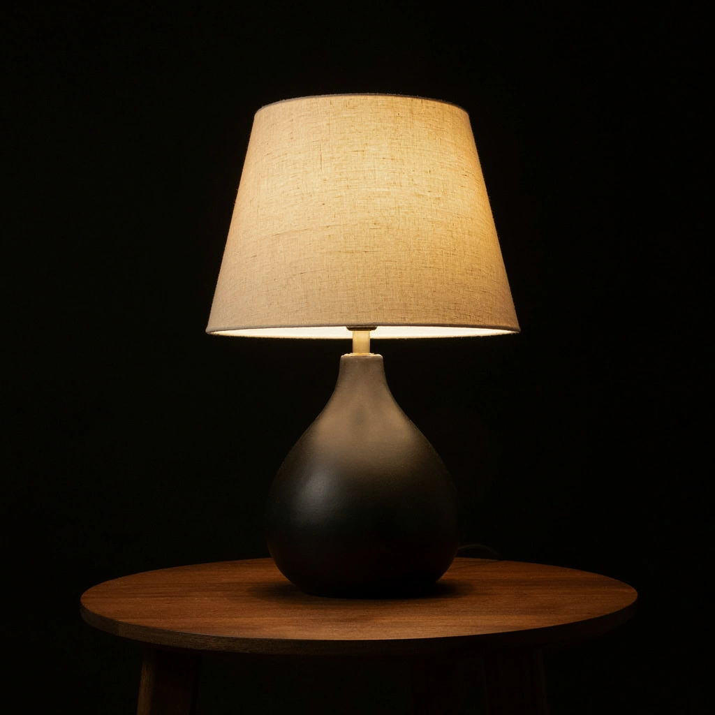 Lampe à poser design allumée